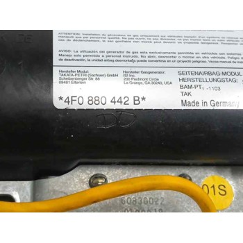 Recambio de airbag lateral trasero derecho para audi a6 berlina (4f2) 3.0 tdi quattro (165kw) referencia OEM IAM 4F0880442B  