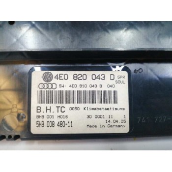 Recambio de mando climatizador para audi a8 (4e2) 6.0 w12 48v cat (bht) referencia OEM IAM 4E0820043D 5HB008480 