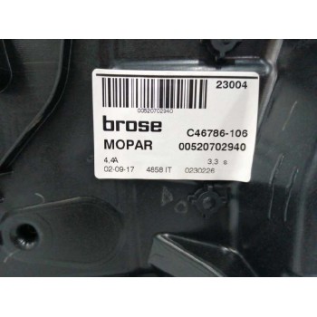 Recambio de elevalunas delantero derecho para jeep renegade suv (bu, b1, bv) 1.6 crd referencia OEM IAM 00520702940 SIN MOTOR C4
