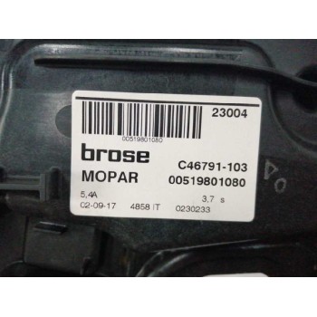 Recambio de elevalunas trasero izquierdo para jeep renegade suv (bu, b1, bv) 1.6 crd referencia OEM IAM 00519801080 SIN MOTOR PE