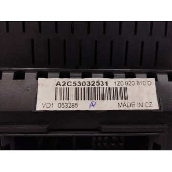 Recambio de cuadro instrumentos para skoda octavia berlina (1z3) 1.9 tdi referencia OEM IAM 1Z0920810D PLASTICO DAÑADO A2C530325