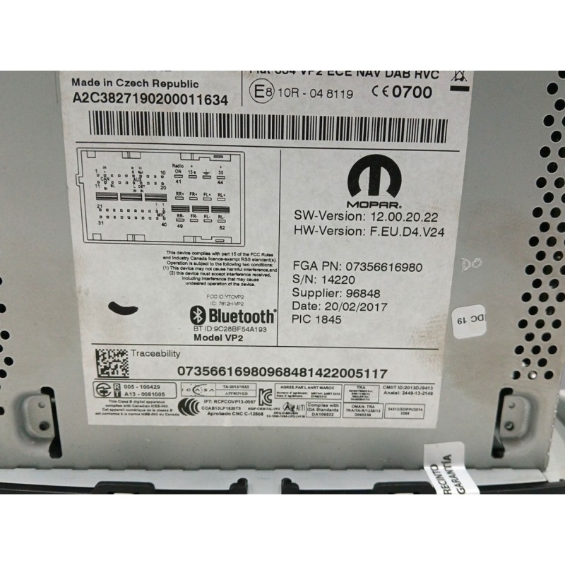 SISTEMA NAVEGACION GPS A2C38271902