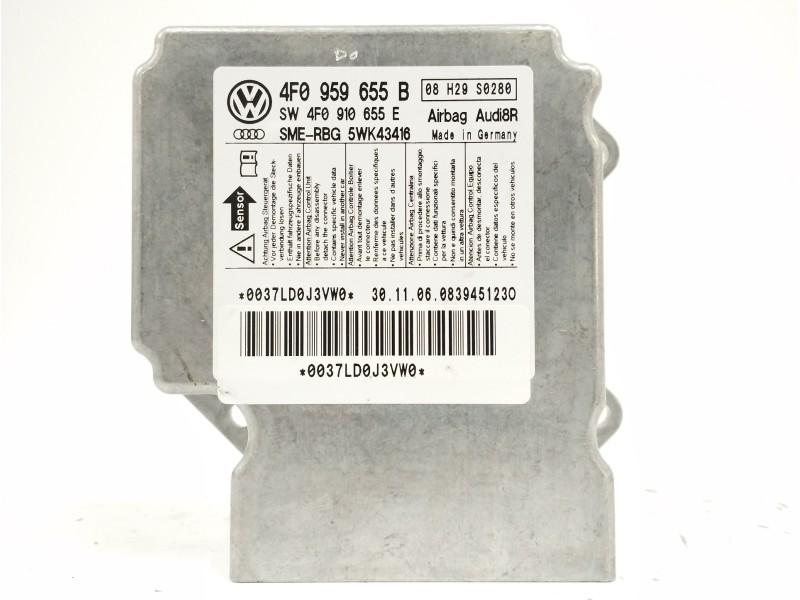 Recambio de centralita airbag para audi a6 berlina (4f2) 2.0 tdi referencia OEM IAM 4F0959655B 5WK43516 Recambio de centralita airbag para audi a6 berlina (4f2) 2.0 tdi referencia OEM IAM 4F0959655B 5WK43516