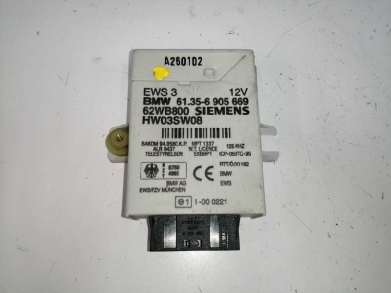 Recambio de centralita inmovilizador para bmw serie 3 compact (e46) 316ti referencia OEM IAM 61356905669 62WB800 