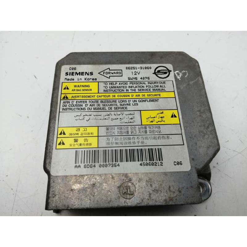 Recambio de centralita airbag para ssangyong actyon i 200 xdi 4wd referencia OEM IAM 8625131060 5WY64076 
