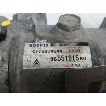 Recambio de compresor aire acondicionado para peugeot 206 berlina x-line referencia OEM IAM 9655191580 1449 SD6V12