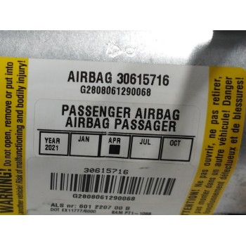 Recambio de airbag delantero derecho para volvo v50 familiar 1.8 cat referencia OEM IAM 30615716  