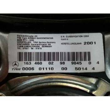 Recambio de airbag delantero izquierdo para mercedes-benz clase m (w163) 270 cdi (163.113) referencia OEM IAM A1634600298  