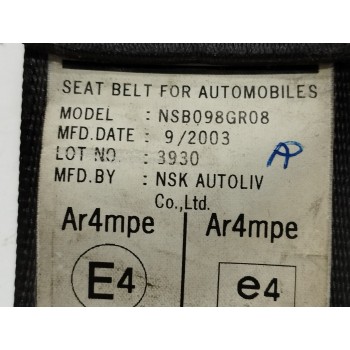 Recambio de cinturon seguridad delantero derecho para honda accord berlina (cl/cn) 2.2 ctdi referencia OEM IAM NSB098GR08  