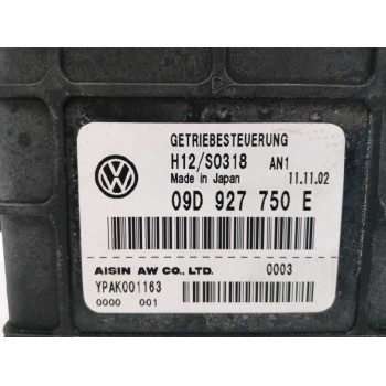 Recambio de centralita cambio automatico para volkswagen touareg (7la) 5.0 v10 tdi cat (ayh) referencia OEM IAM 09D927750E  